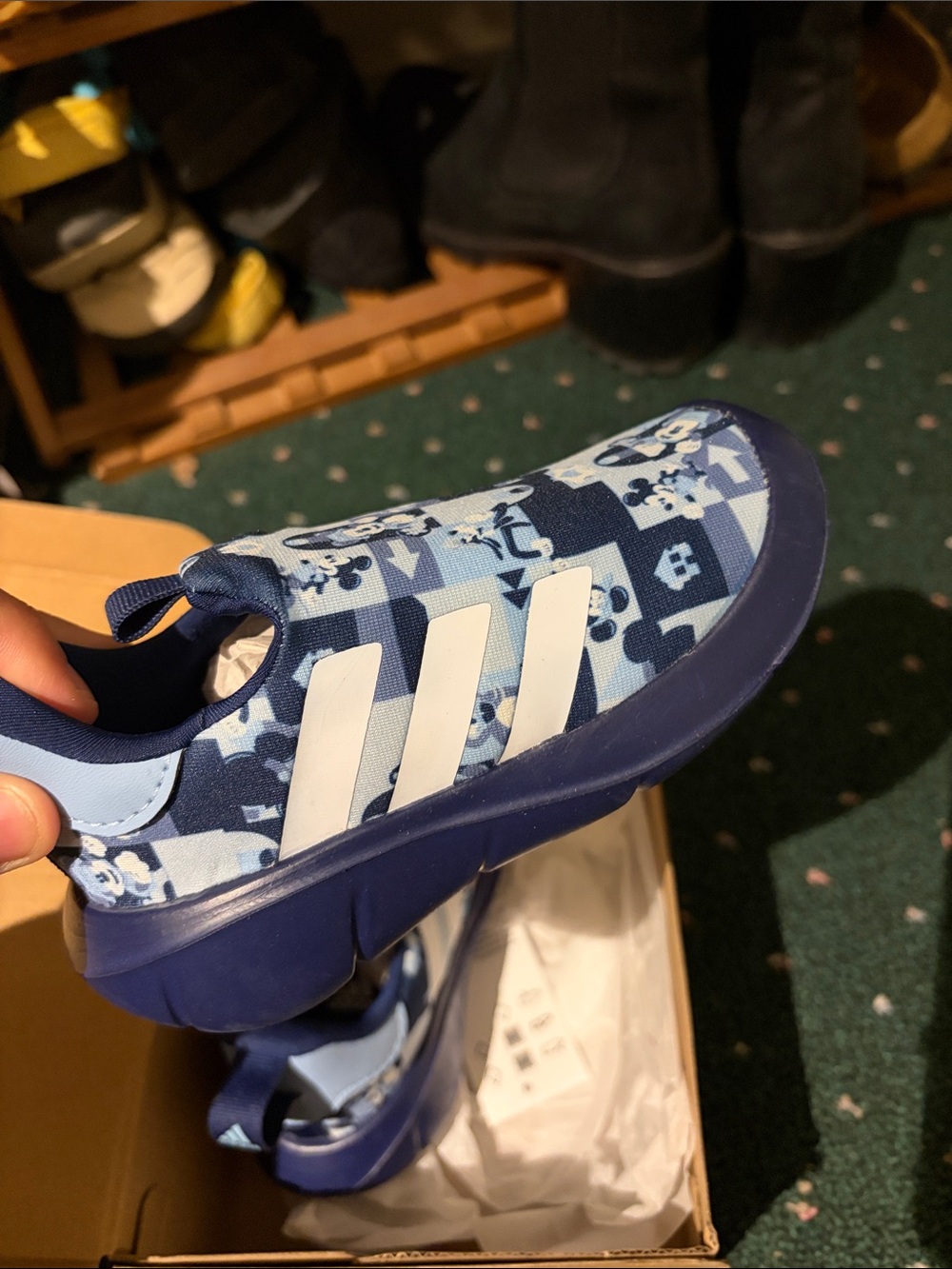 Kids Navy and Light Adidas Disney 8k shoes - Picture 3 of 5